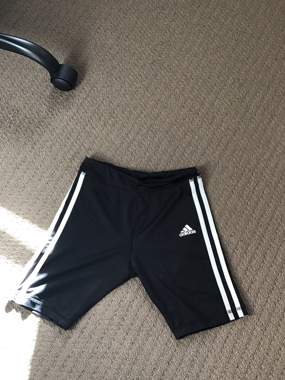 adidas Black Shorts with White 3-Stripes